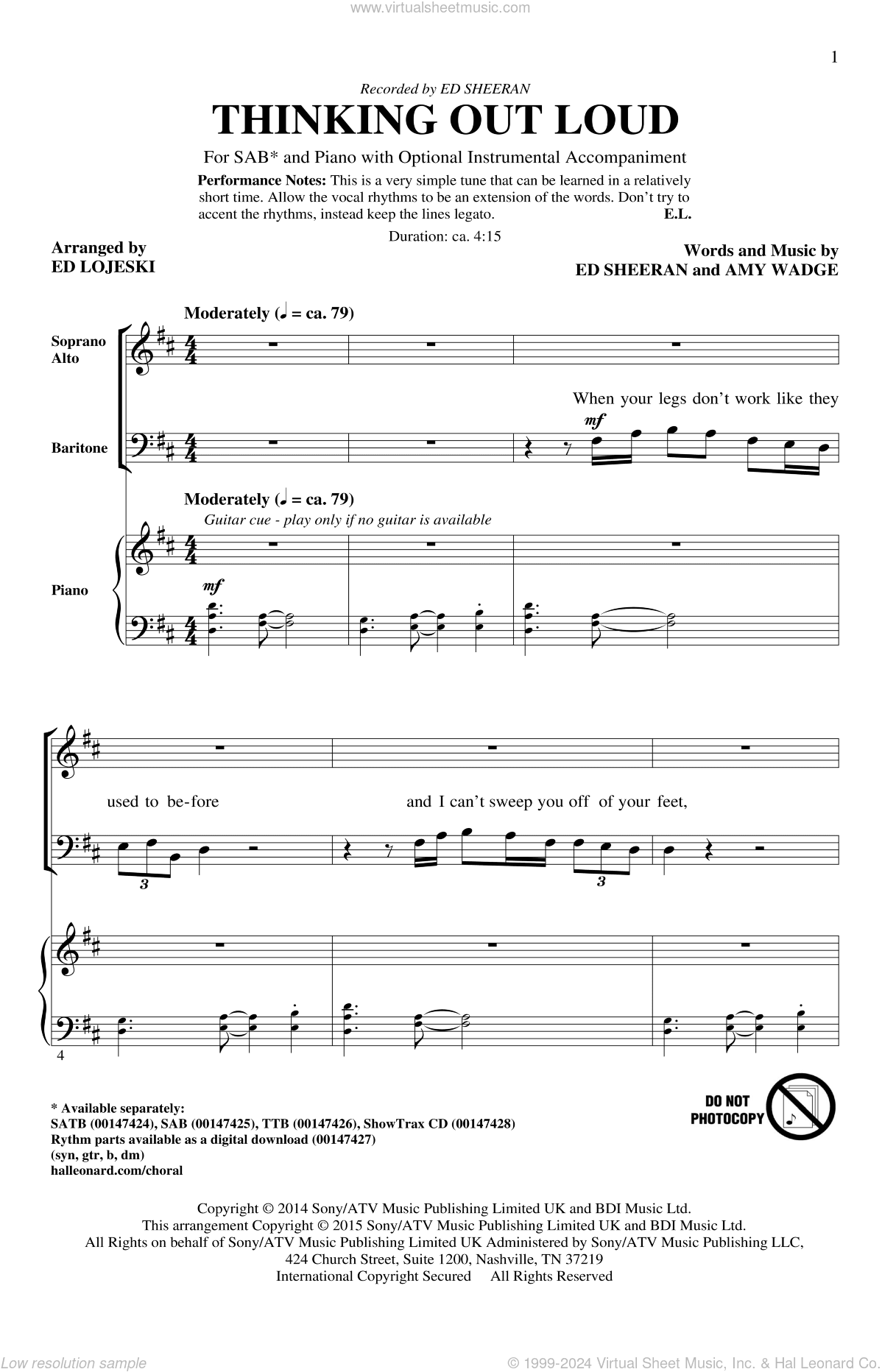 Thinking Out Loud (arr. Ed Lojeski)