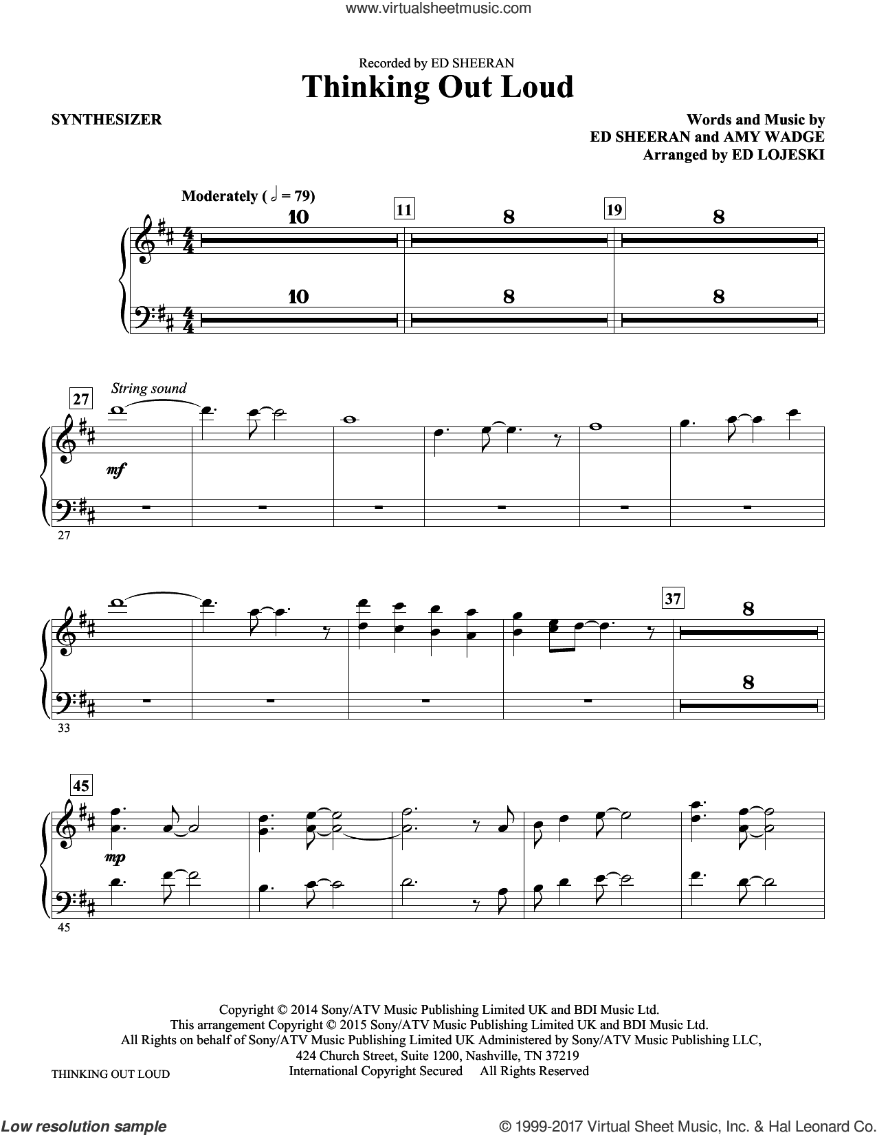 Thinking Out Loud (arr. Ed Lojeski) (complete set of parts)