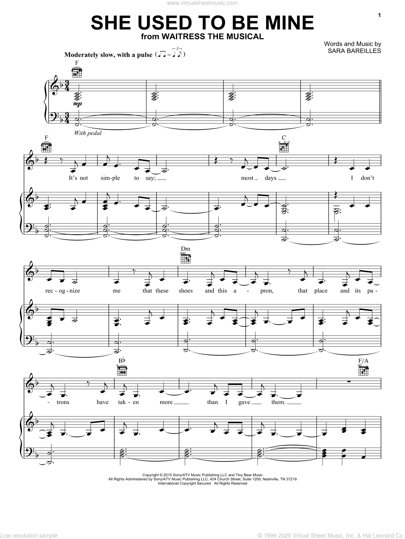 She Used To Be Mine (from Waitress The Musical)