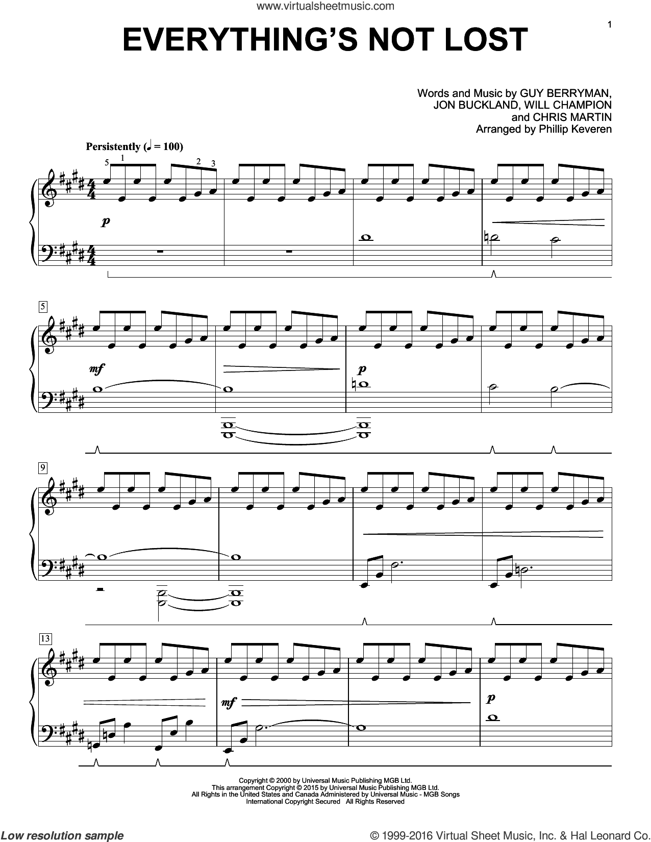 Everything's Not Lost [Classical version] (arr. Phillip Keveren)