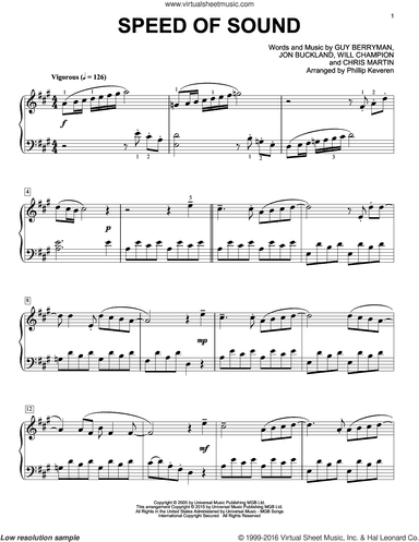 Speed Of Sound [Classical version] (arr. Phillip Keveren)