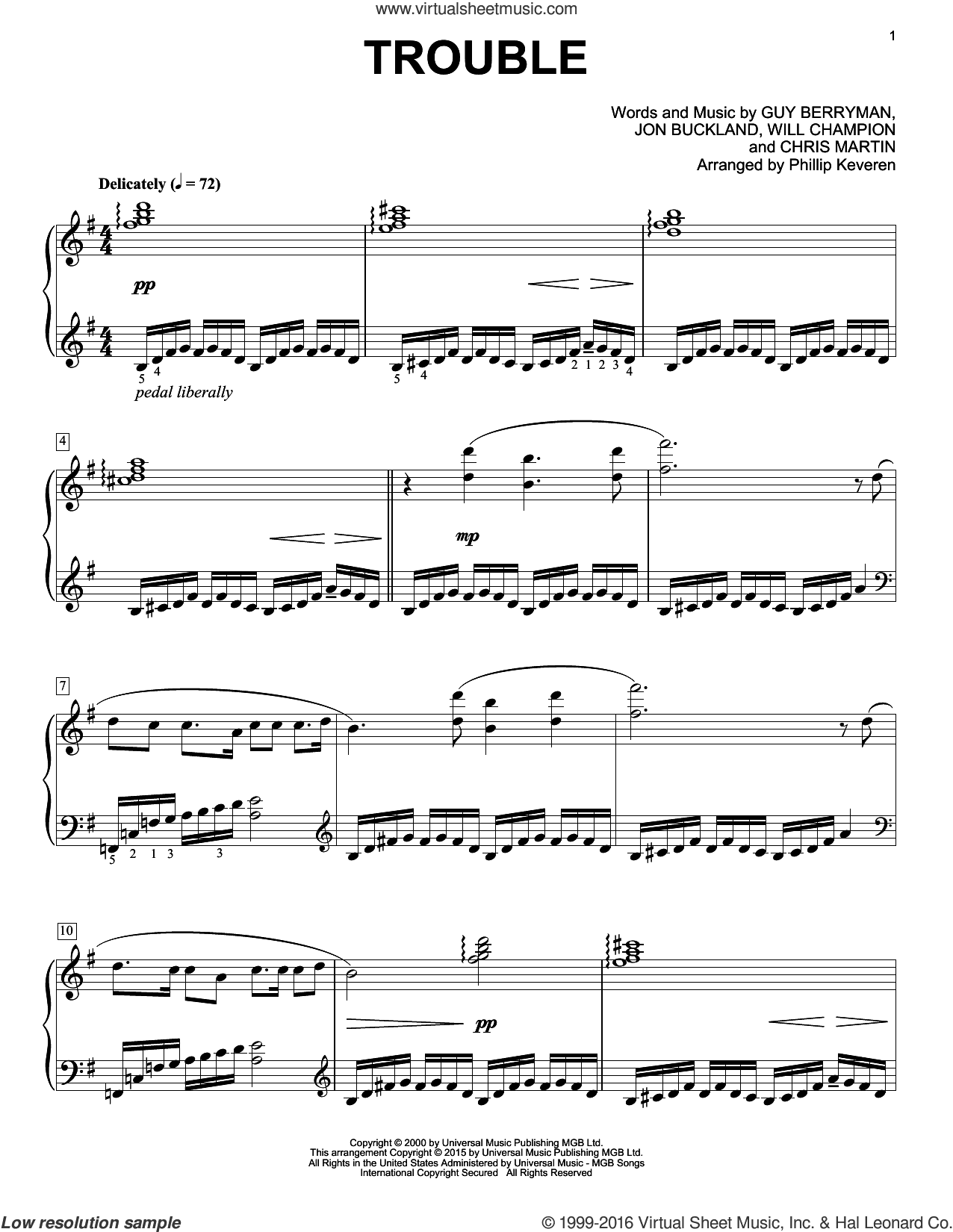 Trouble [Classical version] (arr. Phillip Keveren)