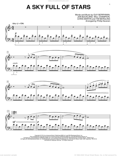A Sky Full Of Stars [Classical version] (arr. Phillip Keveren)