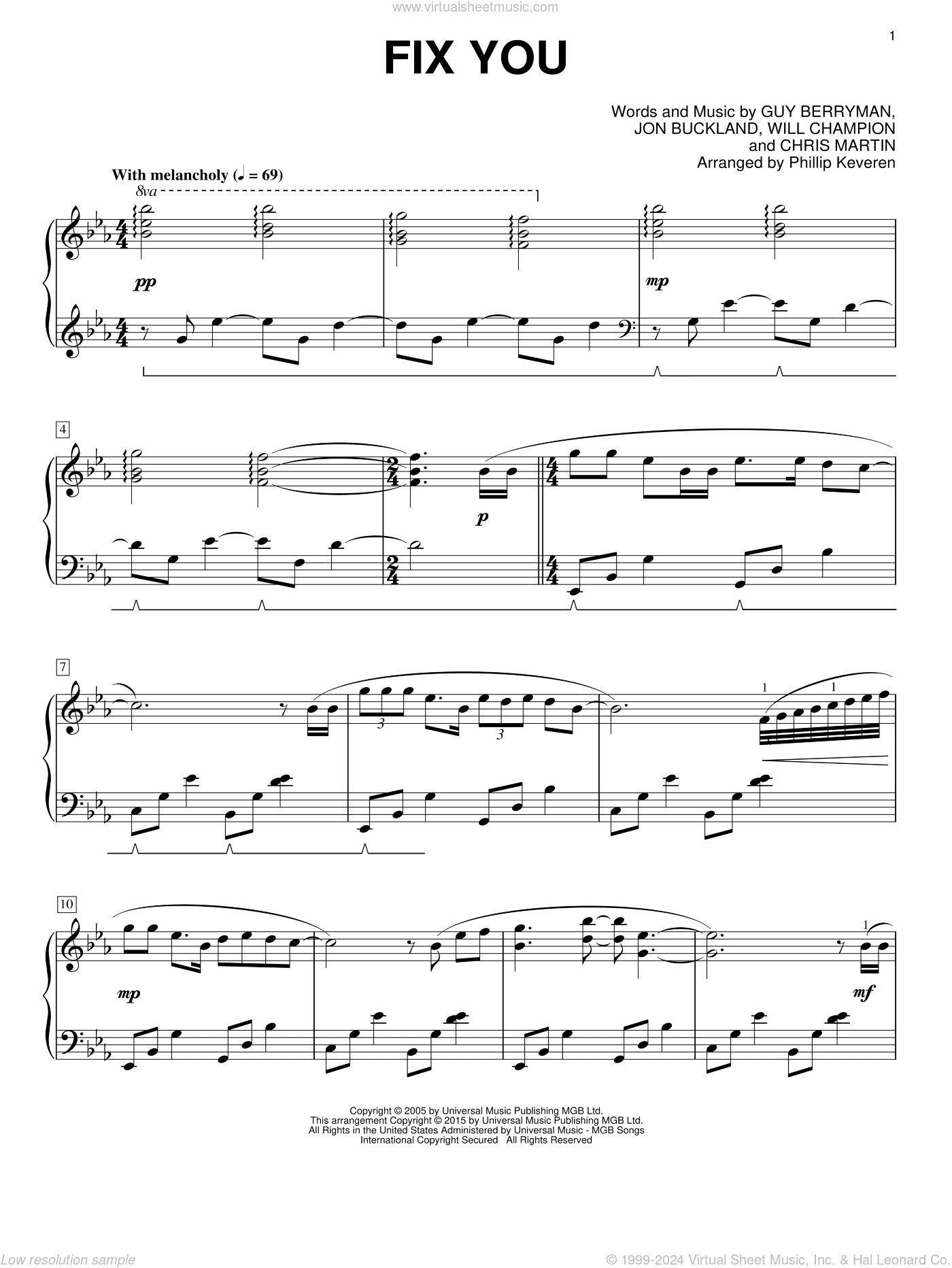 Fix You [Classical version] (arr. Phillip Keveren)