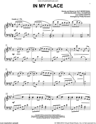 In My Place [Classical version] (arr. Phillip Keveren)