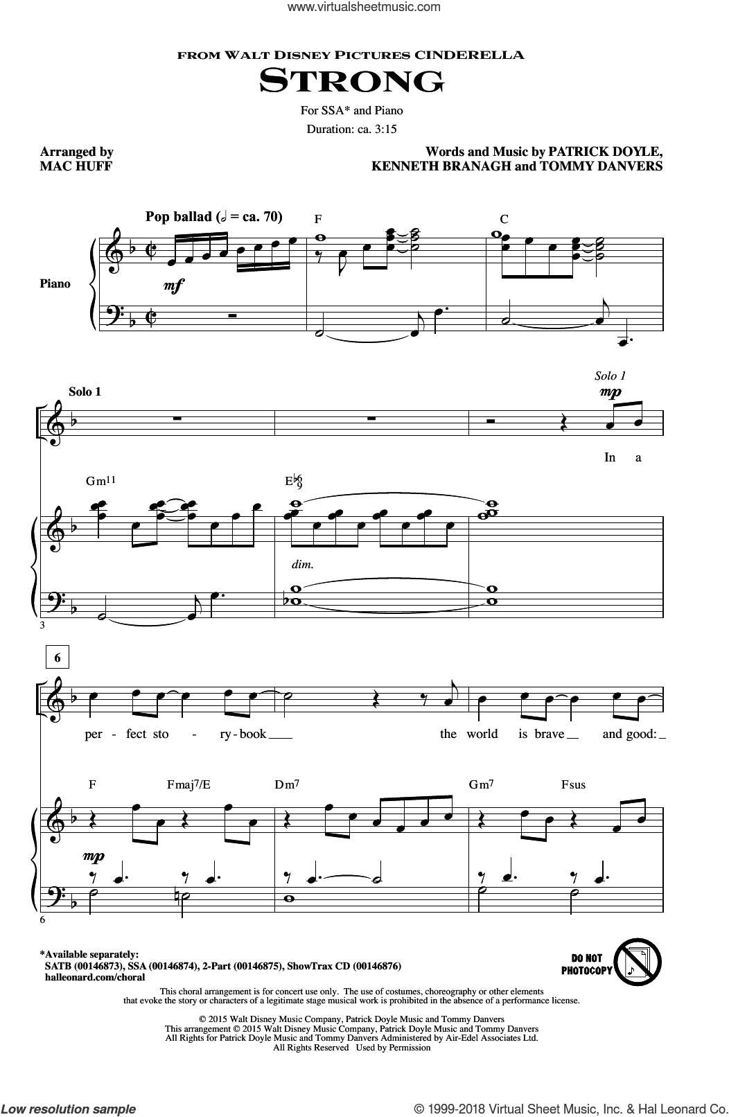 Strong (from the Motion Picture Cinderella) (arr. Mac Huff)