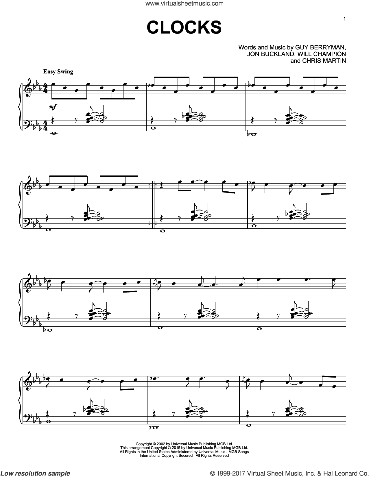 Clocks [Jazz version]