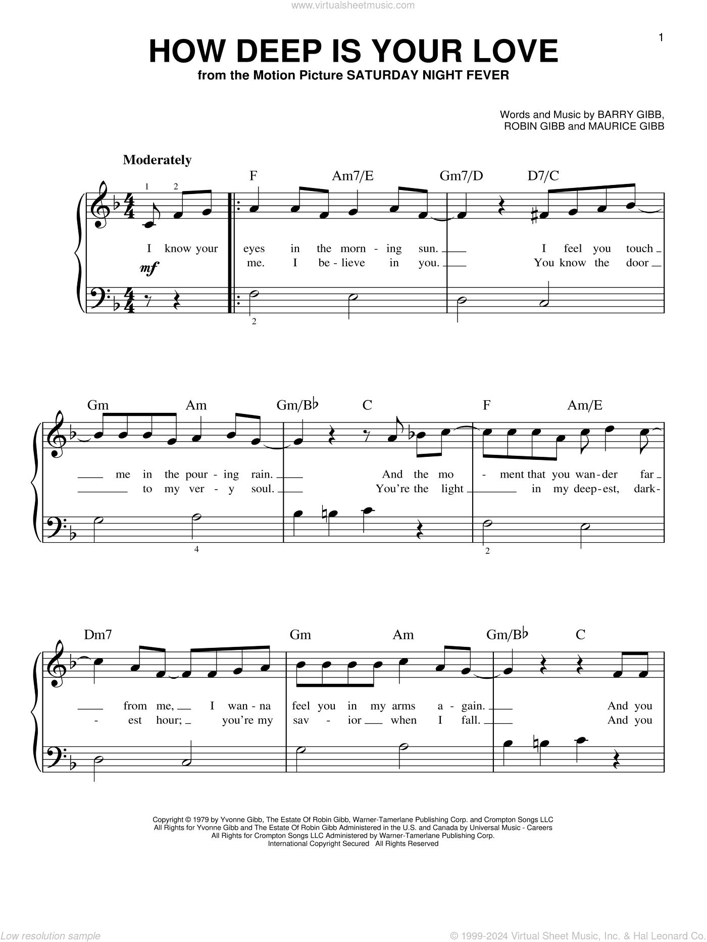 How Deep Is Your Love, (beginner)