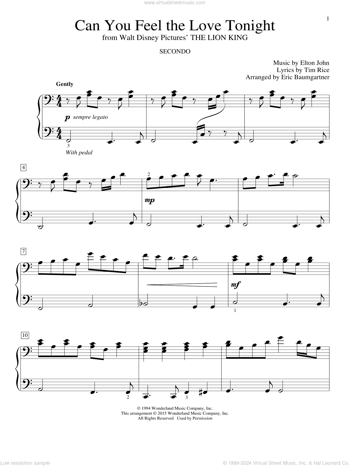 Can You Feel The Love Tonight (from The Lion King) (arr. Eric Baumgartner)