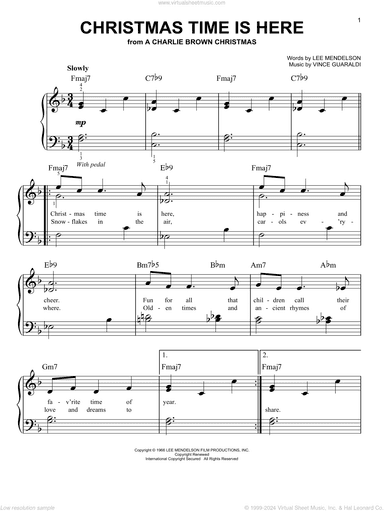 Christmas Time Is Here, (easy)