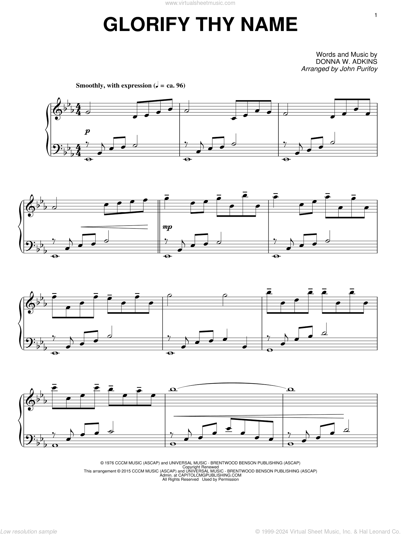 Glorify Thy Name (arr. John Purifoy)