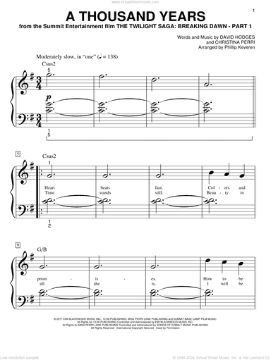 A Thousand Years (arr. Phillip Keveren)