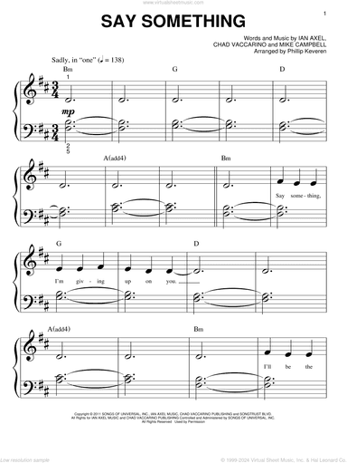 Say Something (arr. Phillip Keveren)