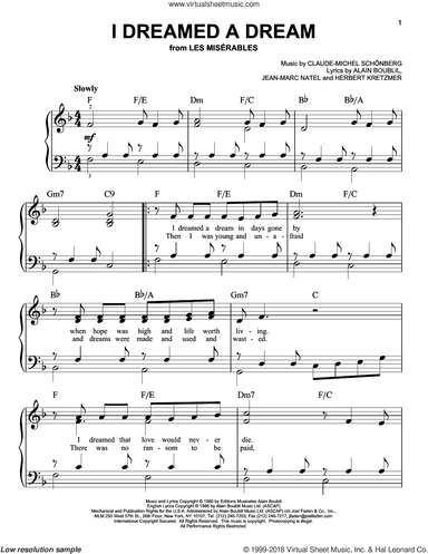 I Dreamed A Dream, (beginner)