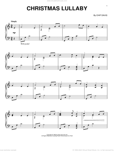 Christmas Lullaby, (intermediate)