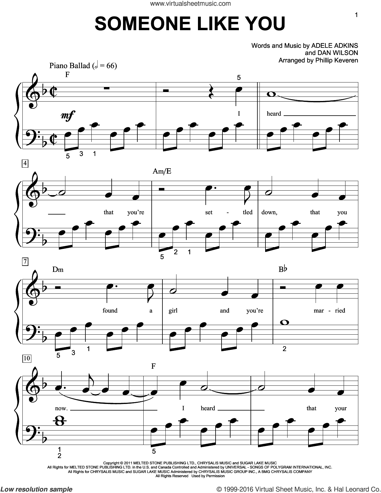 Someone Like You (arr. Phillip Keveren)