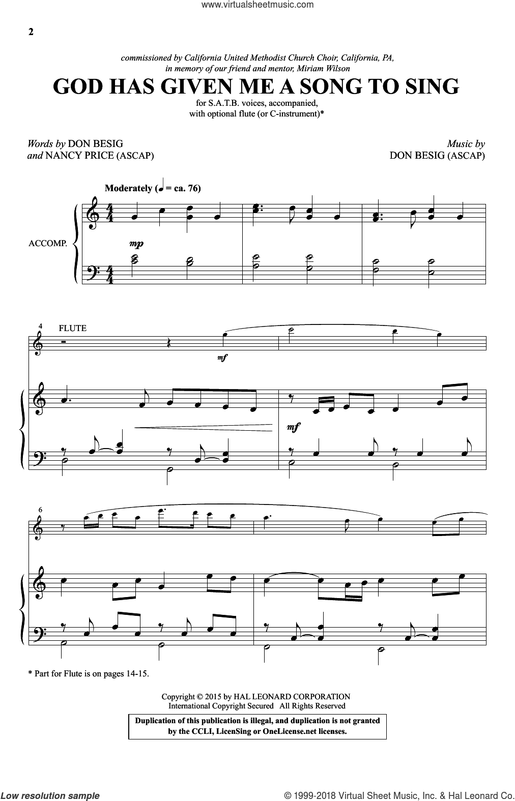 God Has Given Me A Song To Sing