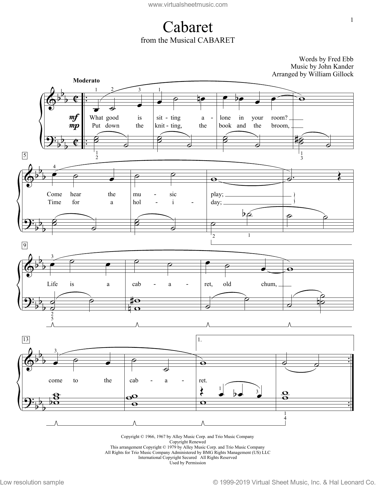 Cabaret (arr. William Gillock)