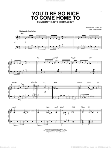 You'd Be So Nice To Come Home To [Jazz version] (arr. Brent Edstrom)