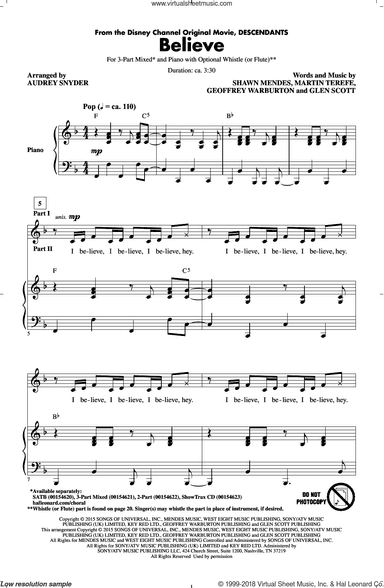Believe (from Descendants) (arr. Audrey Snyder)