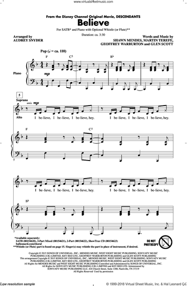 Believe (from Descendants) (arr. Audrey Snyder)