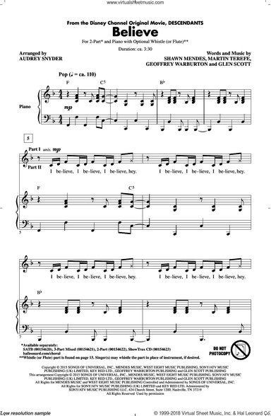 Believe (from Descendants) (arr. Audrey Snyder)