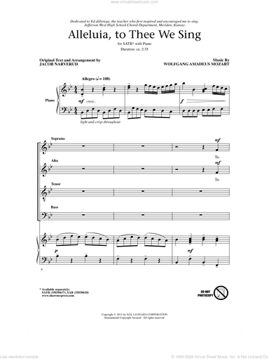 Alleluia, To Thee We Sing