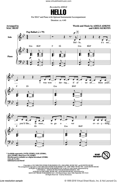 Hello (arr. Mac Huff)