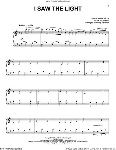 I Saw The Light (arr. Phillip Keveren)