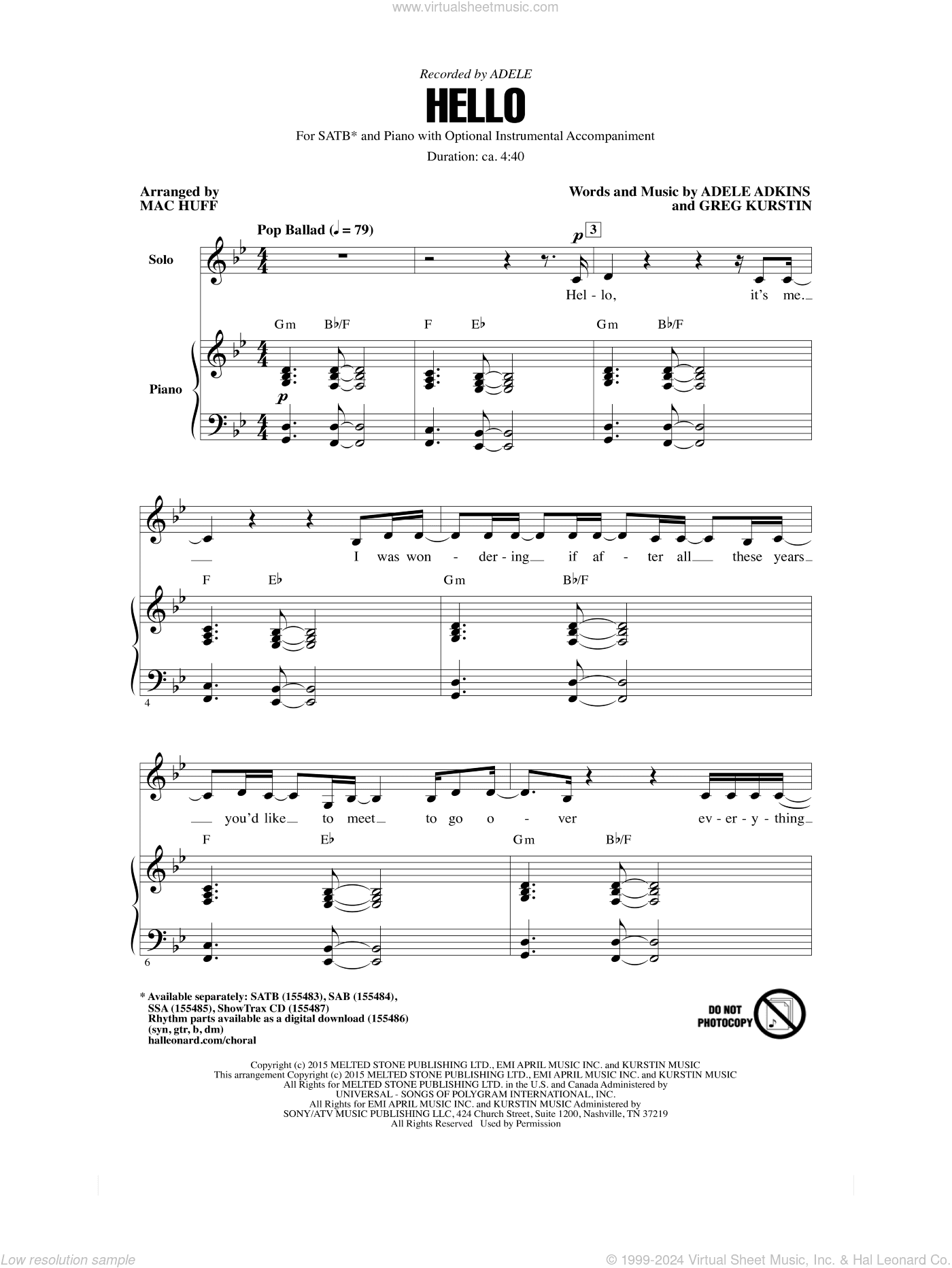 Hello (arr. Mac Huff)