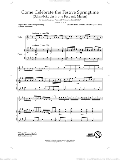 Come Celebrate The Festive Springtime (arr. Eloise Porter)