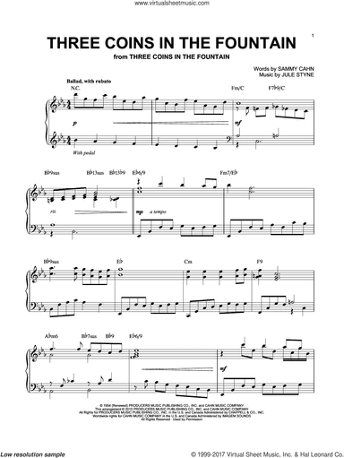 Three Coins In The Fountain [Jazz version] (arr. Brent Edstrom)