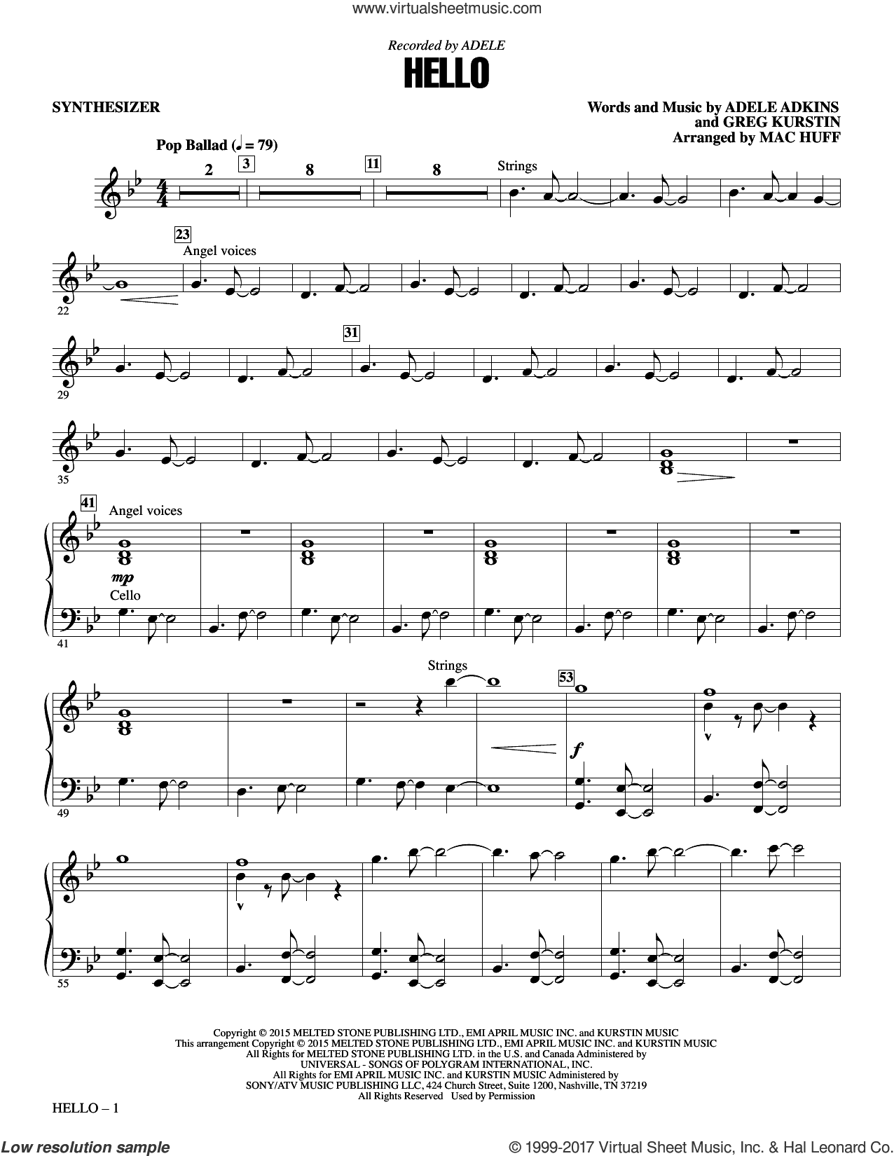 Hello (arr. Mac Huff) (complete set of parts)