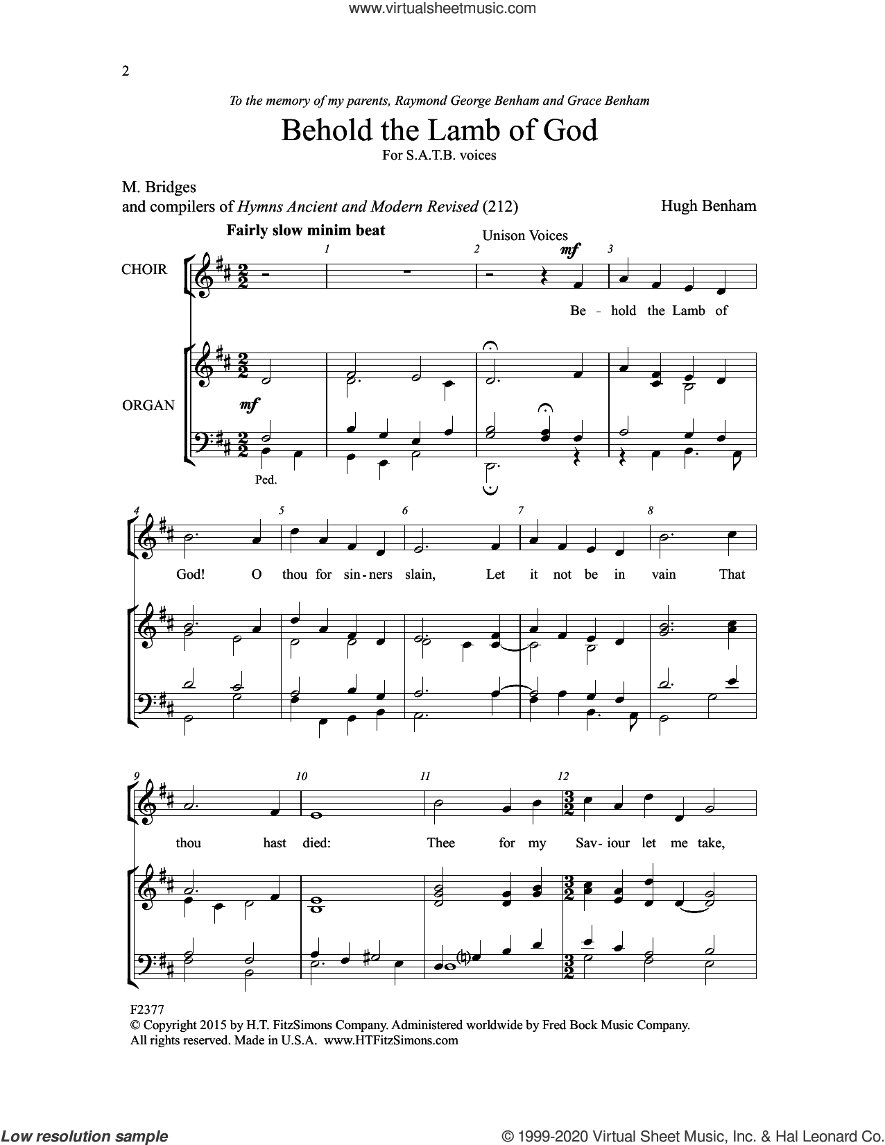 Behold the Lamb of God