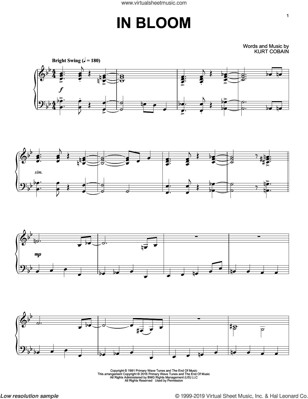 In Bloom [Jazz version]