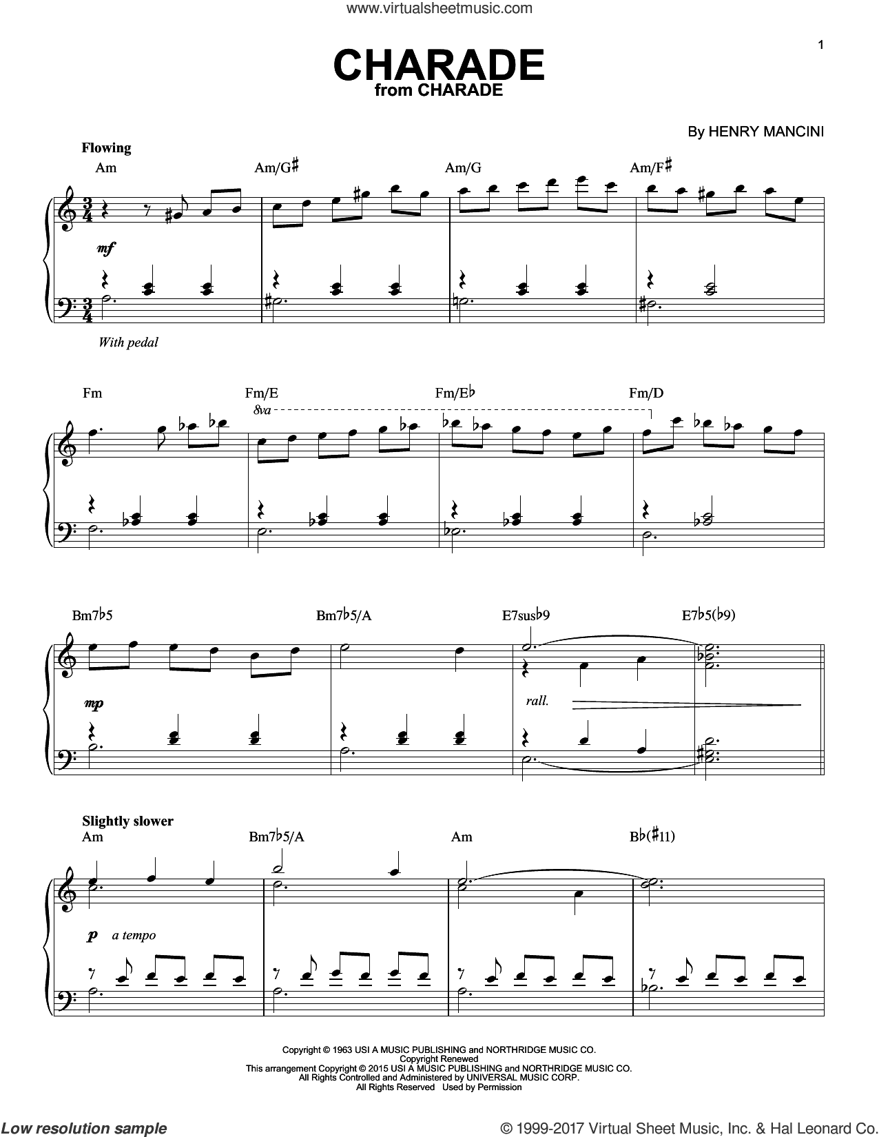Charade [Jazz version] (arr. Brent Edstrom)