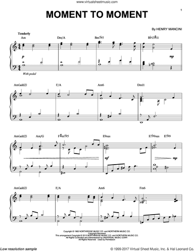 Moment To Moment [Jazz version] (arr. Brent Edstrom)