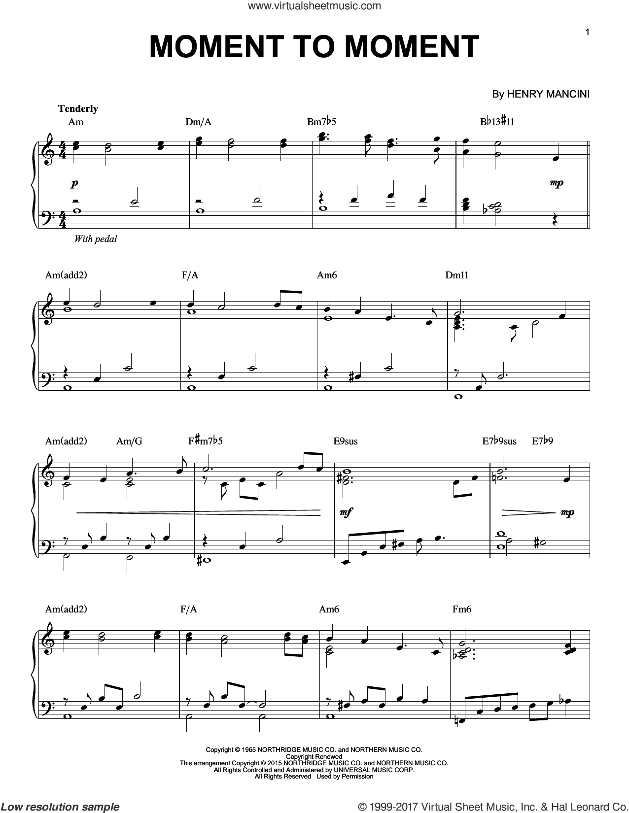Moment To Moment [Jazz version] (arr. Brent Edstrom)