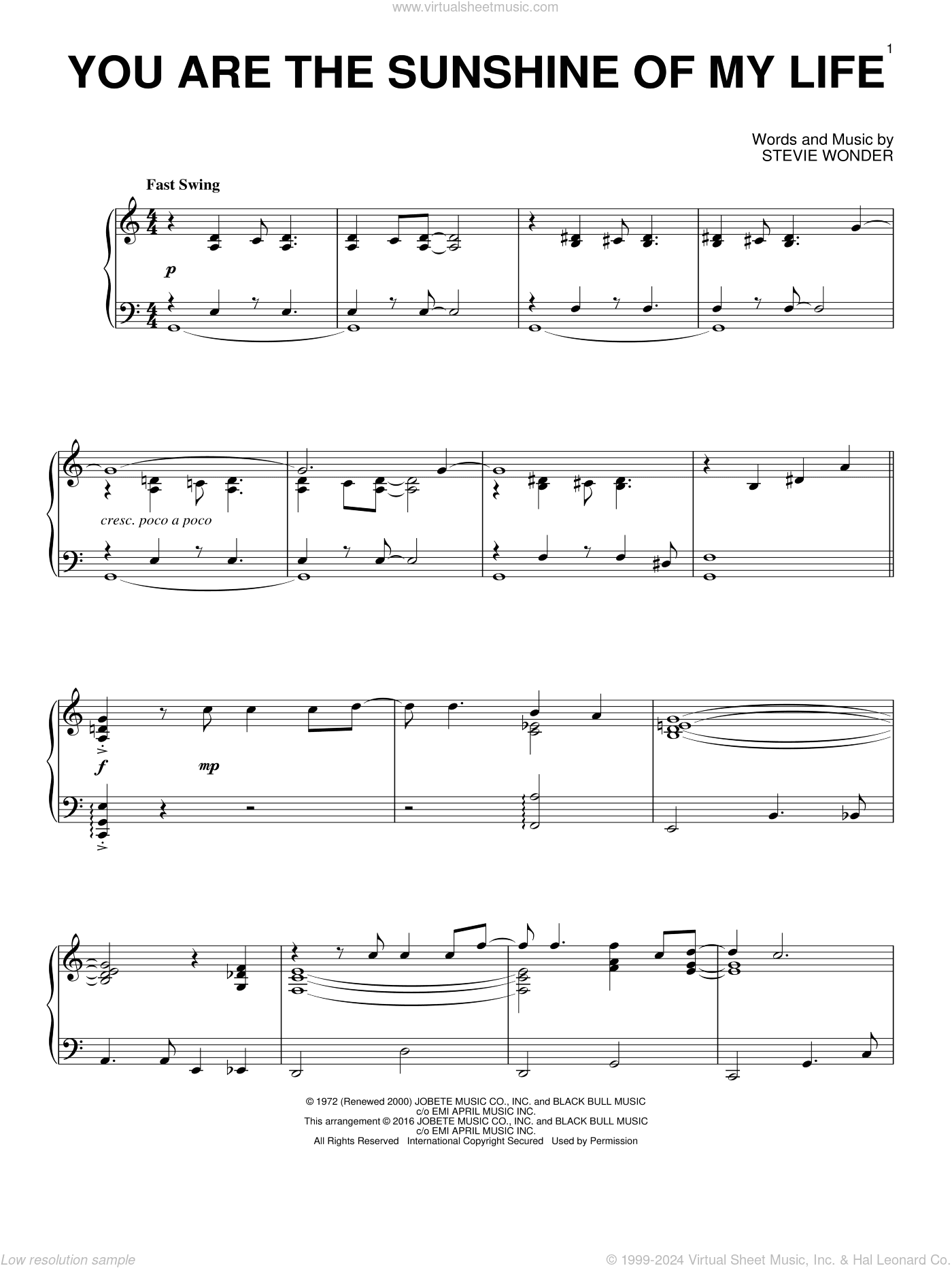 You Are The Sunshine Of My Life [Jazz version]