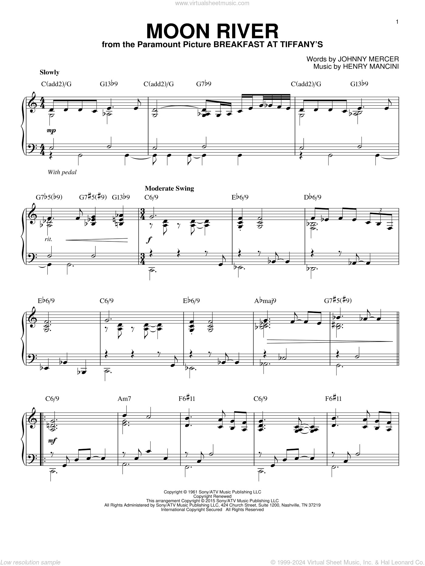 Moon River [Jazz version] (arr. Brent Edstrom)