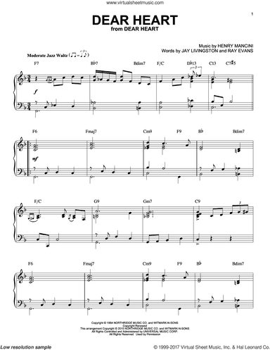 Dear Heart [Jazz version] (arr. Brent Edstrom)