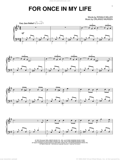For Once In My Life [Jazz version]