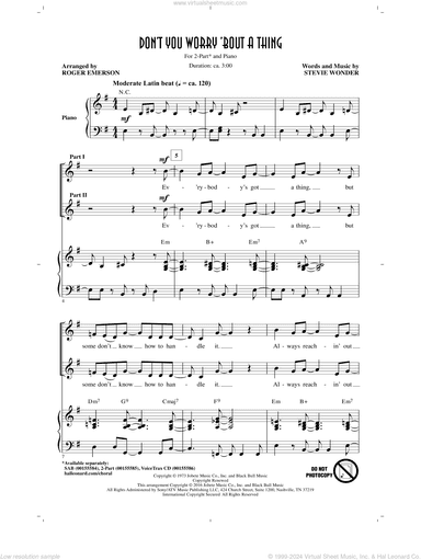 Don't You Worry 'Bout A Thing (arr. Roger Emerson)