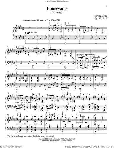 Homewards (Hjemad), Op. 62, No. 6