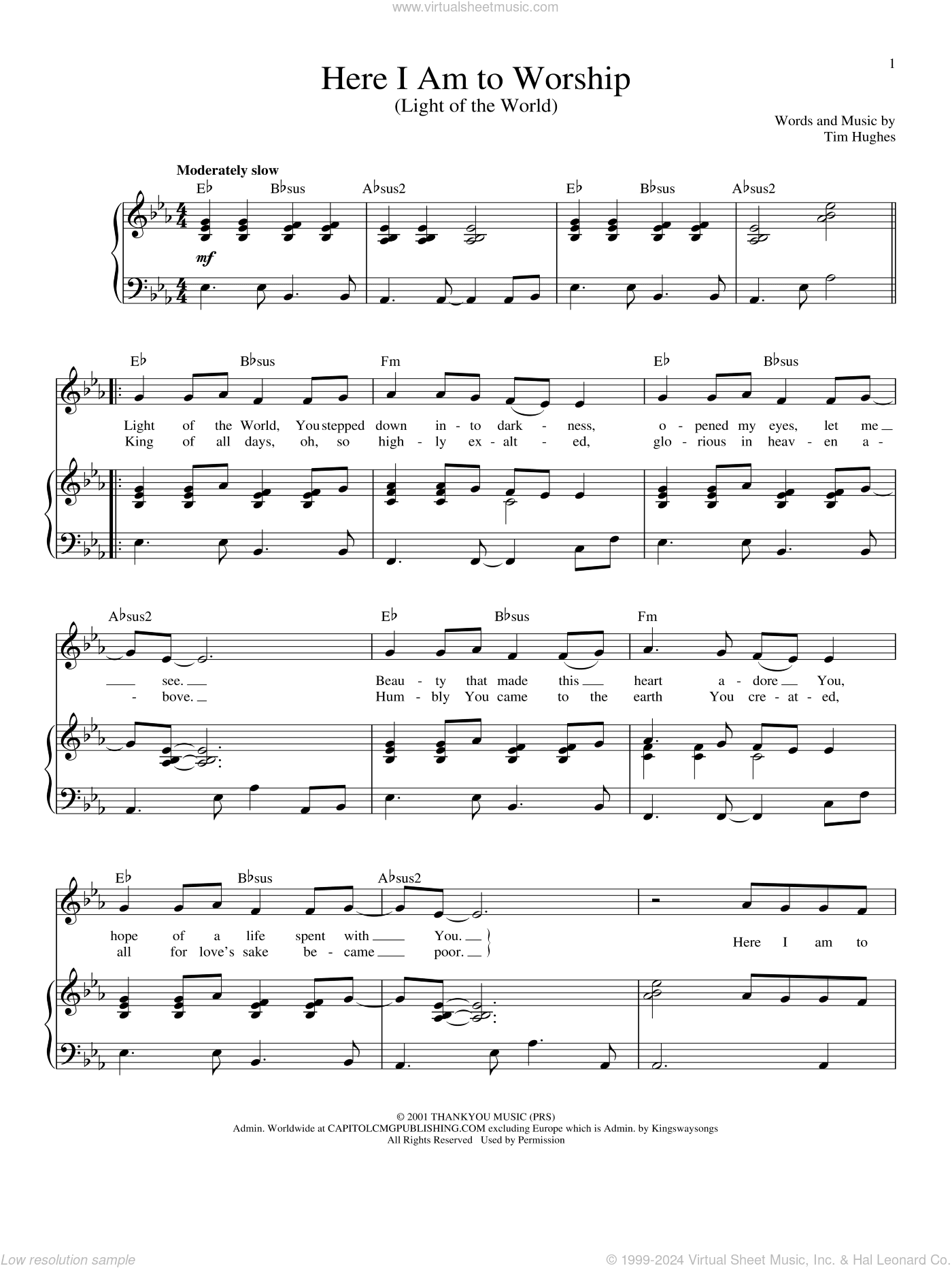 Here I Am To Worship (Light Of The World)