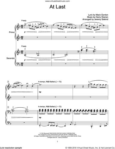 At Last (arr. Jeremy Siskind)