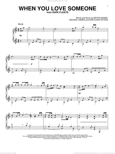 When You Love Someone, (intermediate)