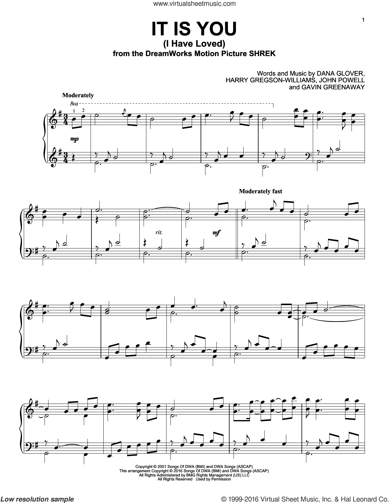 It Is You (I Have Loved), (intermediate)