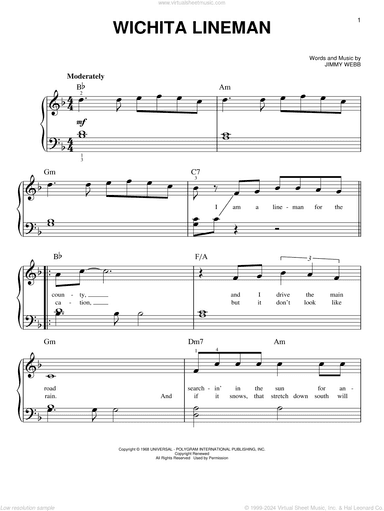 Wichita Lineman, (beginner)