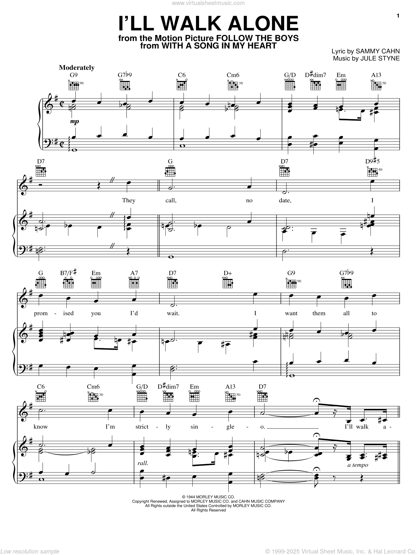 I'll Walk Alone (from With A Song In My Heart)
